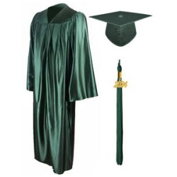 Shiny Graduation Gown Cap Tassel Set