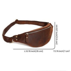Durable Cowhide Leather Fanny Pack for Men Women
