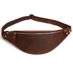 Durable Cowhide Leather Fanny Pack for Men Women