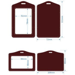 Genuine Leather Id Badge Holder With Retractable Lanyard