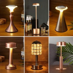 Metal Table Lamp Eye-Caring Rechargeable