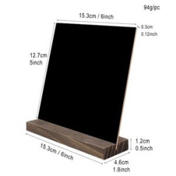 Mini Tabletop Chalkboard Signs with Wood Base
