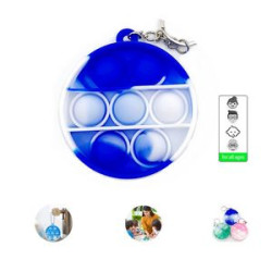 Round Push Bubble Pops Fidget Keychain