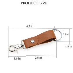 PU Leather Keychain with Swivel Hook