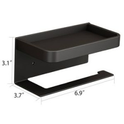Aluminum Toilet Paper Holder with Phone Shelf