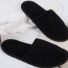 Black coral velvet hotel slippers