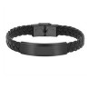 Men's Black Leather Bracelet Personalized Gift