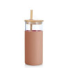 18 Oz Glass Tumbler With Bamboo Lid