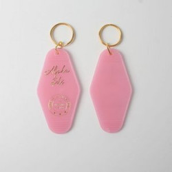 Plastic Acrylic Hotel Keychain Logo with Key Ring