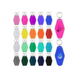 Plastic Acrylic Hotel Keychain Logo with Key Ring