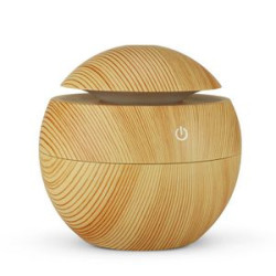 130Ml Usb Electric Air Humidifier Wood Grain 7 Color Lights