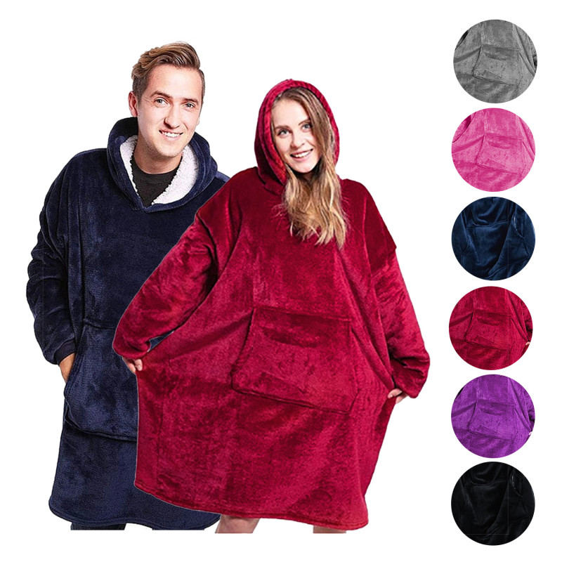 Oversized Wearable Blanket Sherpa Fleece Hoodie