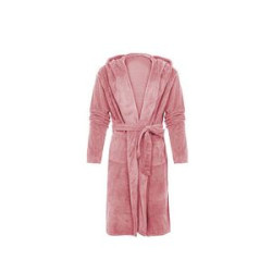 Flannel Hooded Kimono Bath Robe Gown