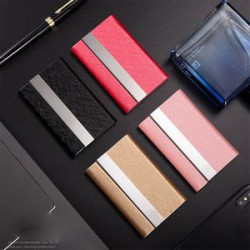 Stainless steel PU business card holder