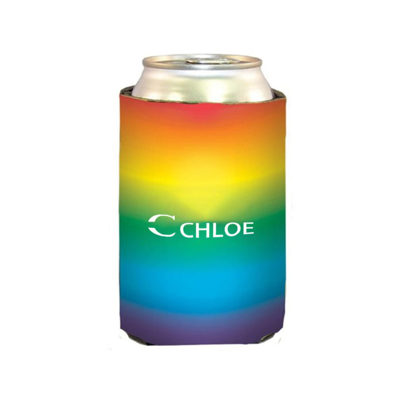 Rainbow Neoprene Beverage Can Sleeves