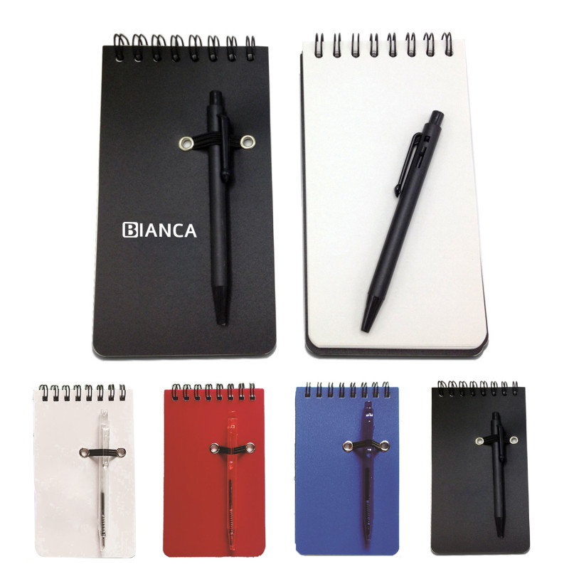Mini Small Pocket Notebook W/ Pen Holder