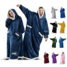 Ovesized Wearable Blanket Hoodie Long Sherpa Fleece