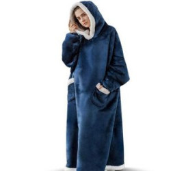 Ovesized Wearable Blanket Hoodie Long Sherpa Fleece