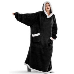 Ovesized Wearable Blanket Hoodie Long Sherpa Fleece