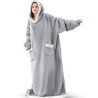 Ovesized Wearable Blanket Hoodie Long Sherpa Fleece