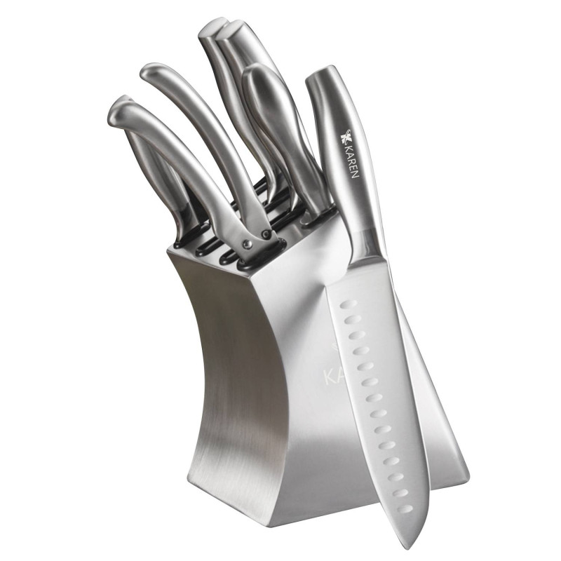7 Pcs Stainless Steel Knife Block Set