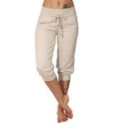 Women's Plus Size Sexy Solid Color Sports Yoga Capri Pants