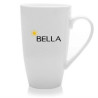 16 Oz White Porcelain Tall Latte Mugs With Handles