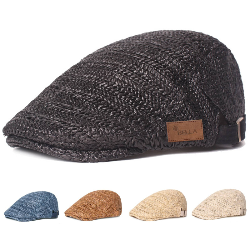 Men Flat Cap Breathable Summer Newsboy Hat