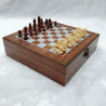 4-In-1 Travel Folding Wood Chess Dominoes Playing Cards Set