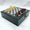 4-In-1 Travel Folding Wood Chess Dominoes Playing Cards Set