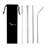 Reusable Stainless Steel Metal Straws With Pouch