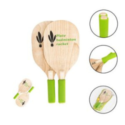 Set of 2 Wood Pickleball Paddles Beach Tennis Racket