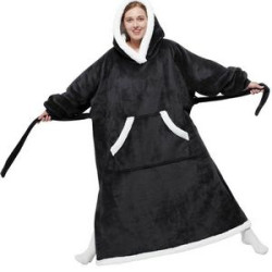 Oversized Microfiber & Sherpa Wearable Blanket