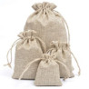 Medium Natural Burlap Pouches Jute Drawstring Bags