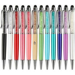 Crystal Ballpoint Pens with Stylus Tip