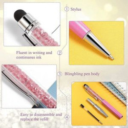 Crystal Ballpoint Pens with Stylus Tip