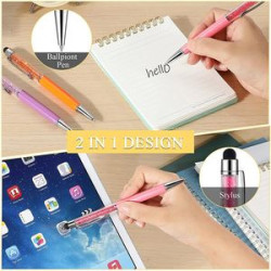 Crystal Ballpoint Pens with Stylus Tip