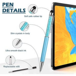 Crystal Ballpoint Pens with Stylus Tip