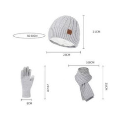 3-Piece Alpaca Hat Scarf And Touchscreen Gloves