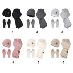 3-Piece Alpaca Hat Scarf And Touchscreen Gloves