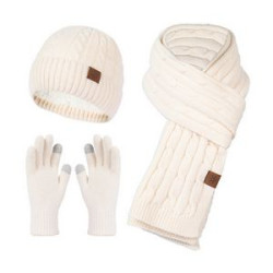 3-Piece Alpaca Hat Scarf And Touchscreen Gloves