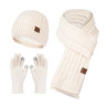 3-Piece Alpaca Hat Scarf And Touchscreen Gloves
