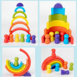 Colorful Semi-Circle Building Block Stacking Toy