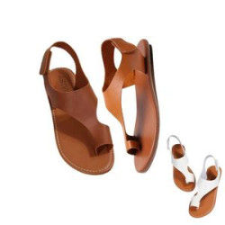 Breathable Faux Leather Flat Sandals w/ Secure Toe