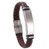 Stainless Steel Leather Woven Bracelet