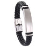 Stainless Steel Leather Woven Bracelet