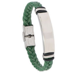 Stainless Steel Leather Woven Bracelet