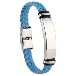 Stainless Steel Leather Woven Bracelet