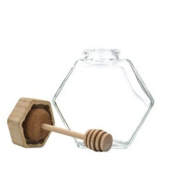 Honey Jar Custom Hexagonal Glass