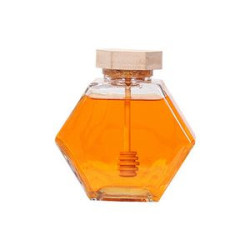 Honey Jar Custom Hexagonal Glass